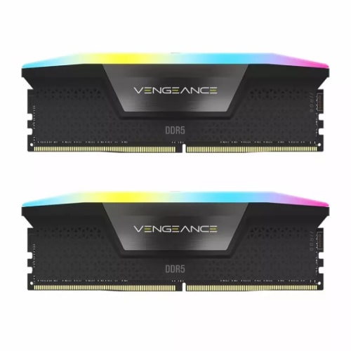 رم کامپیوتر کورسیر مدل CORSAIR VENGEANCE RGB BLACK 32GB (16GBx2) 6400MHz CL36